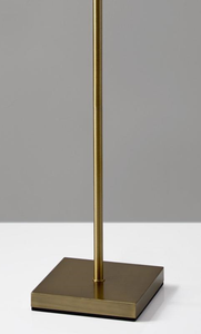 71" Brass Metal Torchiere Floor Lamp With White Glass Novelty Shade