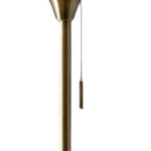 71" Brass Metal Torchiere Floor Lamp With White Glass Novelty Shade