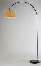 83" Silver Arc Floor Lamp With White Linen Empire Shade
