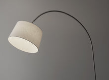 83" Silver Arc Floor Lamp With White Linen Empire Shade