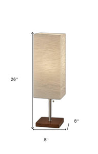 Wildside Paper Shade With Walnut Wood Table Lamp