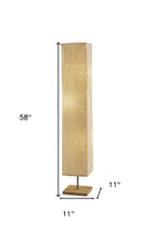 58" Natural Column Floor Lamp With Natural Paper Shade