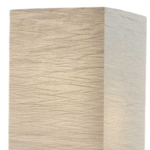 57" Brown And White Two Light Column Floor Lamp With White Paper Rectangular Shade