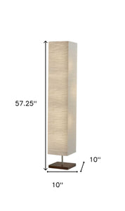 58" Natural Column Floor Lamp With Natural Paper Shade