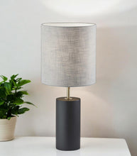 Natural Wood Circular Block Table Lamp
