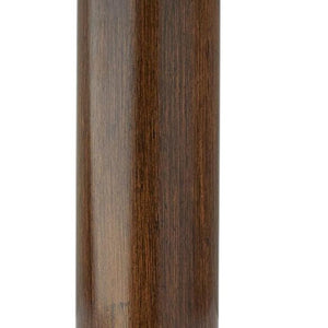 26" Natural Solid Wood Cylinder Table Lamp With White Cone Shade