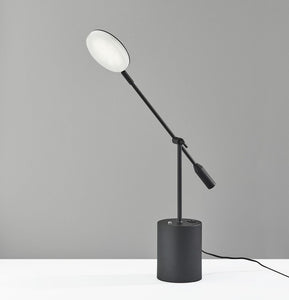 64" Black Metal LED Light Changing Swing Arm Floor Lamp