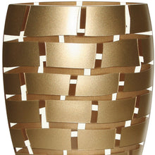 12" Gold And Clear Geometric Oval Lead Free Crystal Table Vase