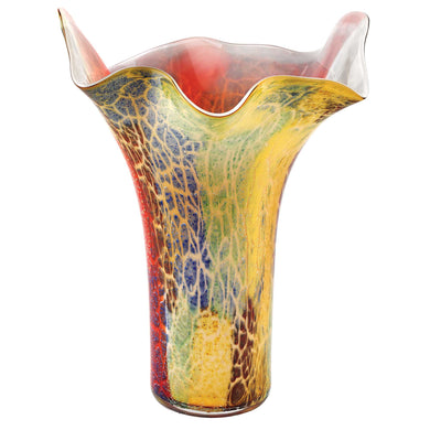 17 Multicolor Glass Napkin Shape Mouth Blown Vase