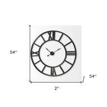54" Round Xl Industrial Style Wall Clock With Open Face Desing