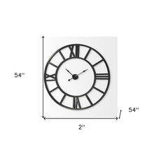 54" Round Xl Industrial Style Wall Clock With Open Face Desing