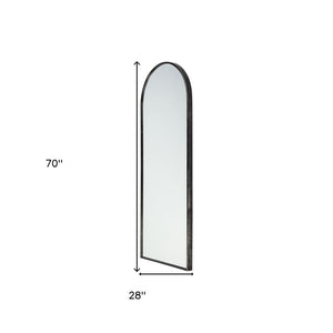 Black Arch Full Length Hanging Metal Mirror