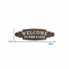 Welcome To The Farm Lacquered Black And White Metal Wall Art