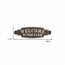 Welcome To The Farm Lacquered Black And White Metal Wall Art