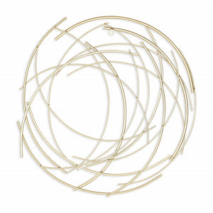 26" Gold Metal Abstract Round Hanging Wall Art Decor