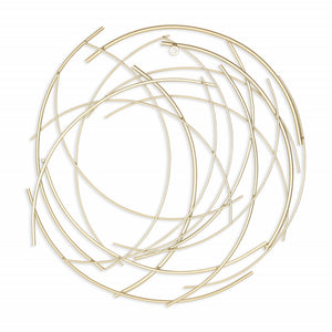 26" Gold Metal Abstract Round Hanging Wall Art Decor