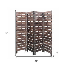 72" Brown Folding Four Panel Screen Room Divider