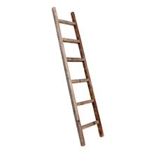 72" Six Step Rustic Weathered Grey Wood Ladder Shelf