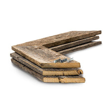 Set of Three Gray Distressed Wood Hanging Dimensional Sculptures