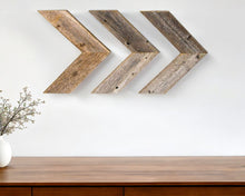 Set of Three Gray Distressed Wood Hanging Dimensional Sculptures