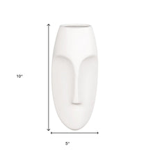 10" White Mod Abstract Face Ceramic Wall Decor