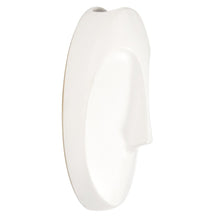 10" White Ceramic Face Round Wall Decor