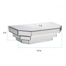 16" Silver Mirrored Glass Hanging Dimensional Floating Shelf