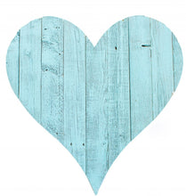12" Turquoise Reclaimed Wood Heart Wall Decor