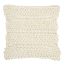 Ivory Textured Dots And Stripes Throw Pillow