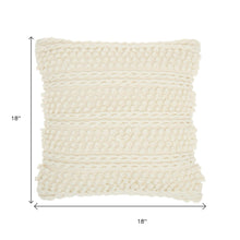 Ivory Textured Dots And Stripes Throw Pillow