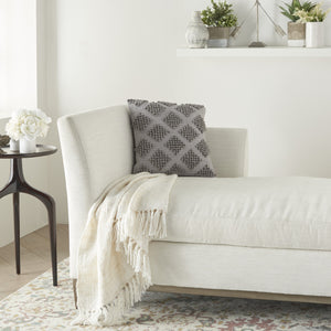 Light Gray Textured Diamonds Throw Pillow