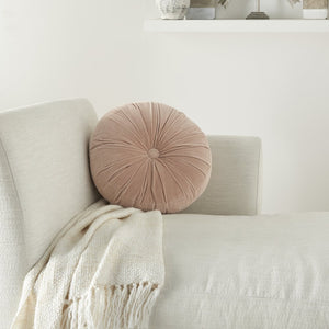 16" X 16" Light Pink Round Velvet
