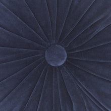 16" X 16" Dark Blue Round Velvet Throw Pillow