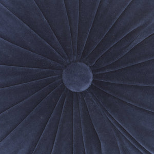 16" X 16" Dark Blue Round Velvet Throw Pillow