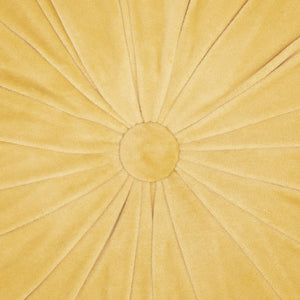 16" X 16" Mustard Yellow Round Velvet