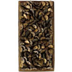 36" X 4" Brown Wood Hanging Dimensional Sculpture