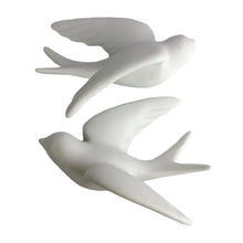 Set of Two White Ceramic Novelty Hanging Dimensional Sculpture