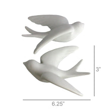 Set of Two White Ceramic Novelty Hanging Dimensional Sculpture