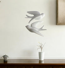 Set of Two White Ceramic Novelty Hanging Dimensional Sculpture