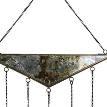 12" X 13" Antiqued Brass And Glass Moon Phase Hanging Dimensional Sculpture