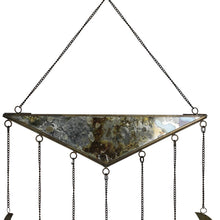 12" X 13" Antiqued Brass And Glass Moon Phase Hanging Dimensional Sculpture