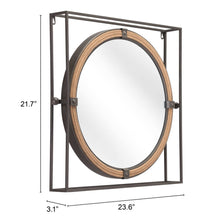 22" Gray Square Steel Framed Accent Mirror