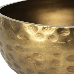11" Antiqued Brass Hammered Artisan Round Centerpiece Bowl