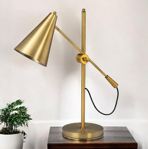 26" Gold Lamp Base LED With Gold Shade