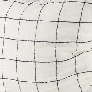 White And Black Grid Square Accent Pillow Cover
