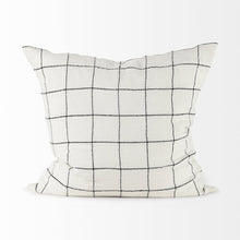 White And Black Grid Square Accent Pillow Cover