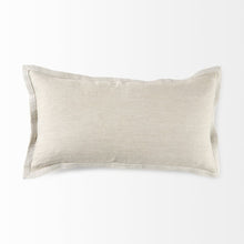 14" X 26" Beige Linen Throw Pillow Cover