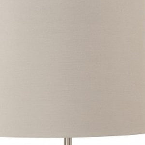 Set of Two Modern Distressed Gray and Silver Table Lamps