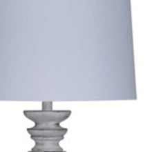 63" White Resin Floor Lamp With White Fabric Drum Shade