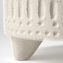 7" White Abstract Cylinder Ceramic Table Vase
